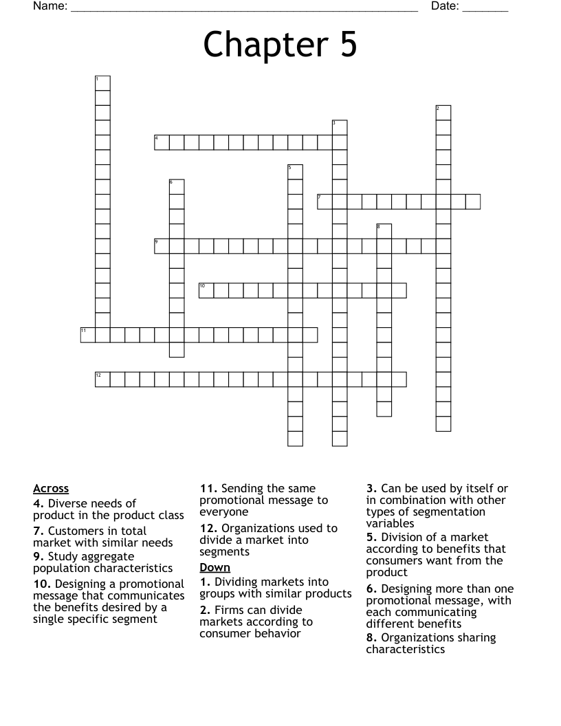 Chapter 5 Crossword