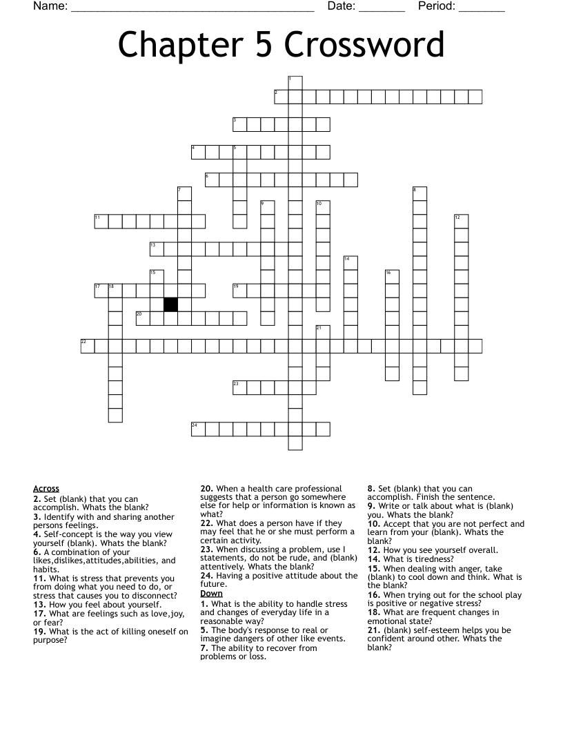 Chapter 5 Crossword WordMint