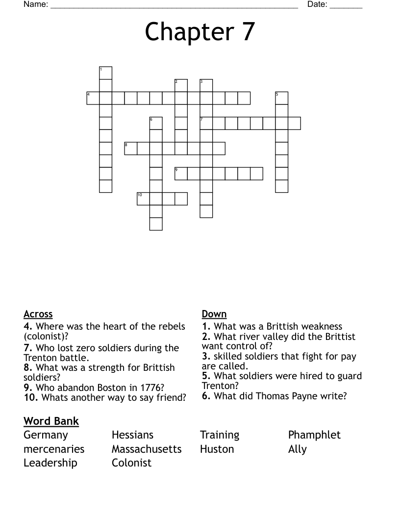 Chapter 7 Crossword