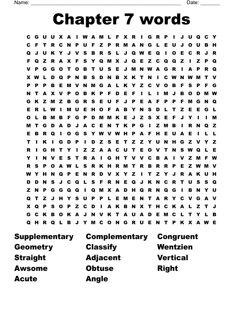 Chapter 7 Words Word Search WordMint