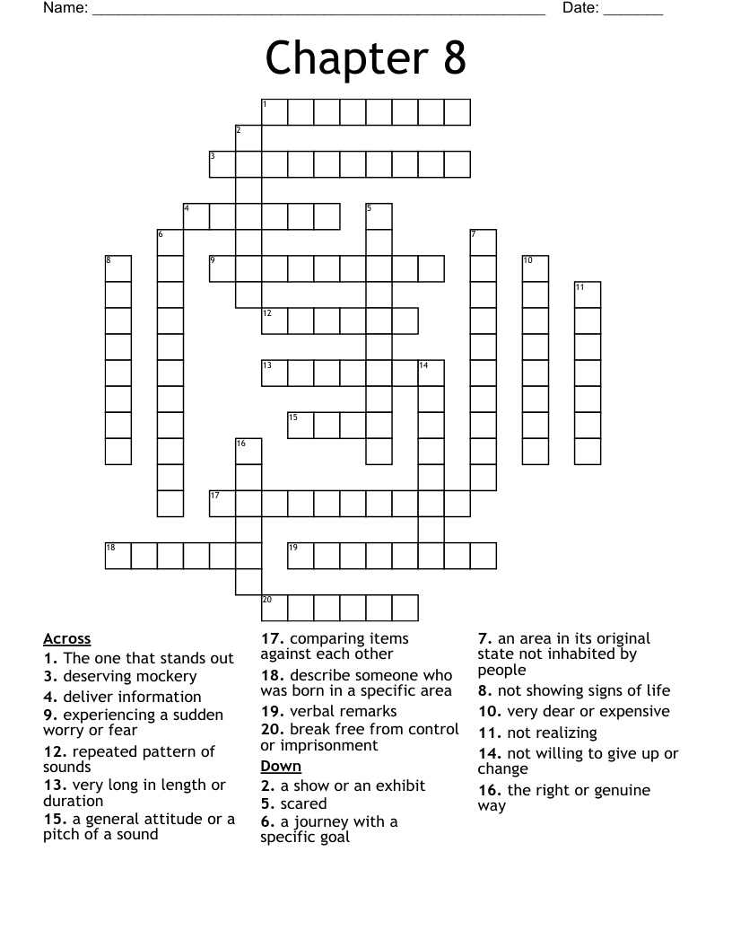 Chapter 8 Crossword WordMint