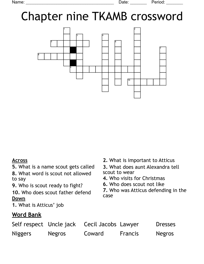 Chapter nine TKAMB crossword
