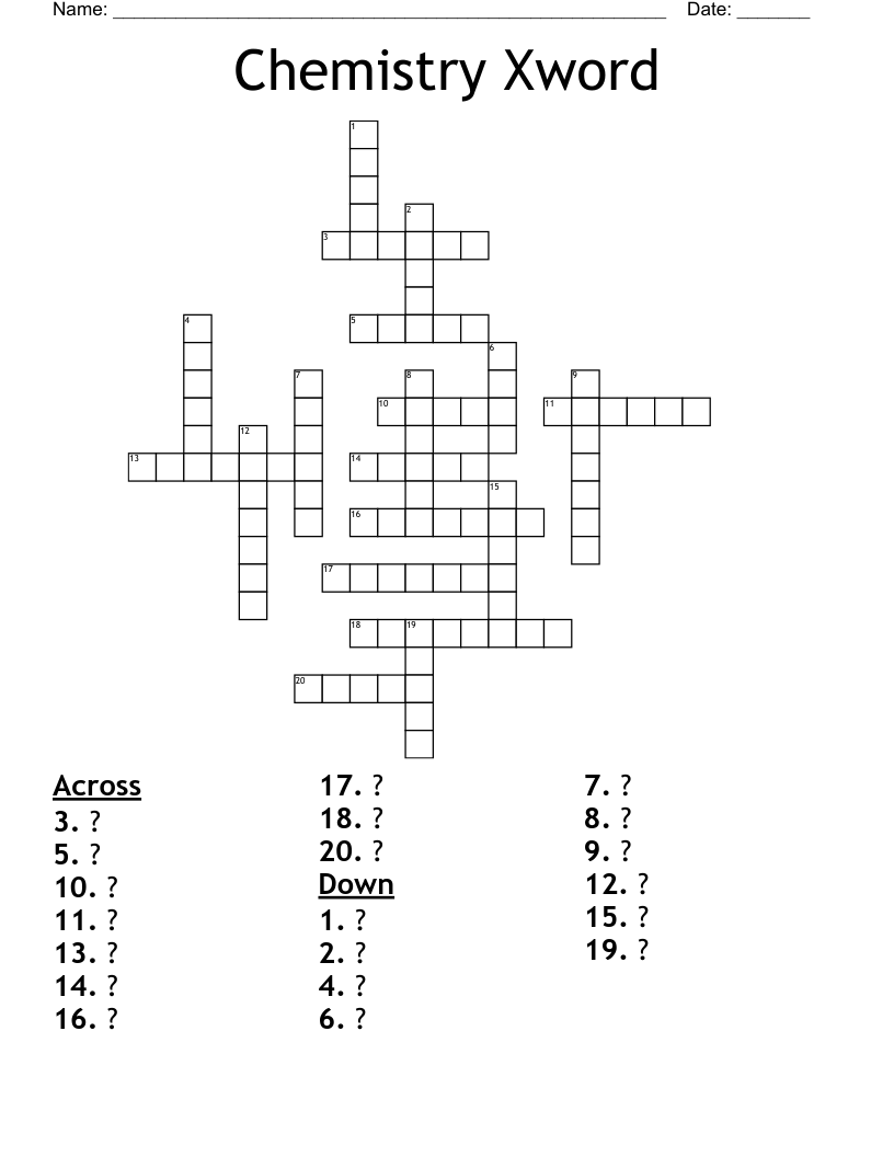 Chemistry Xword Crossword