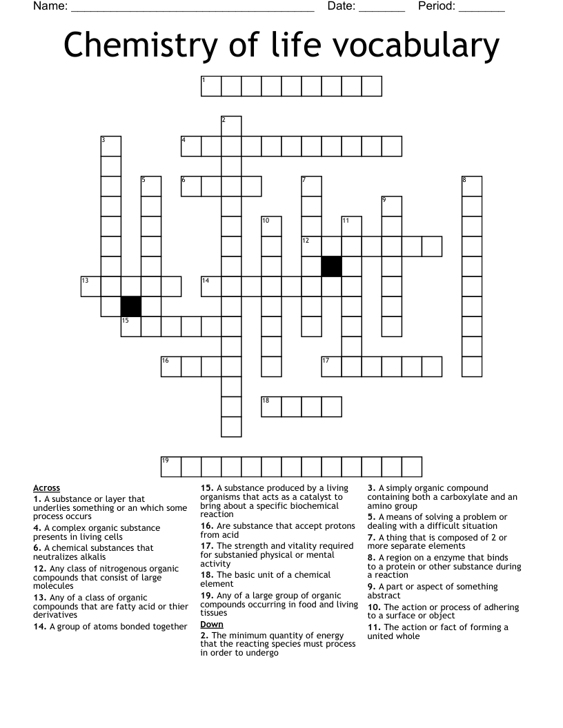 Chemistry Of Life Worksheet Worksheets For Kindergarten