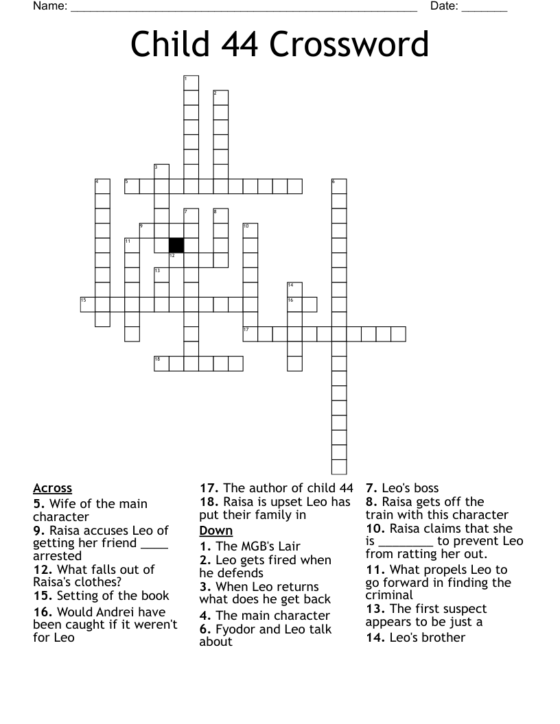 Child 44 Crossword 