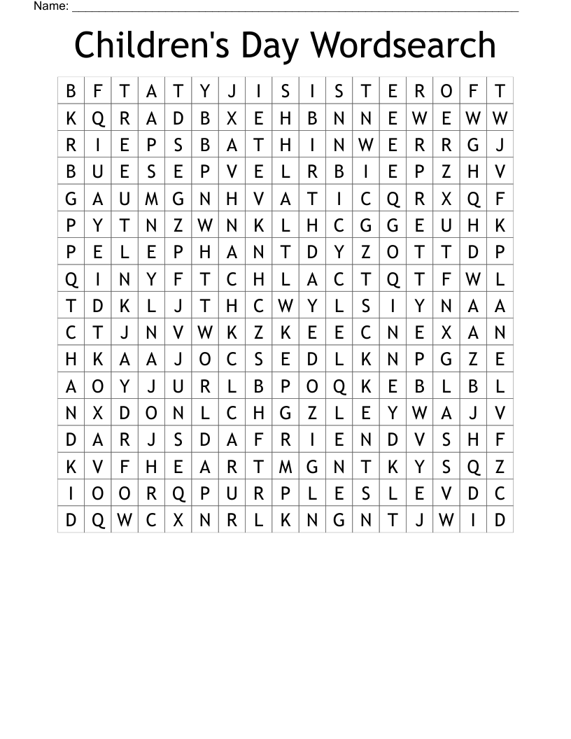 Children's Day Wordsearch