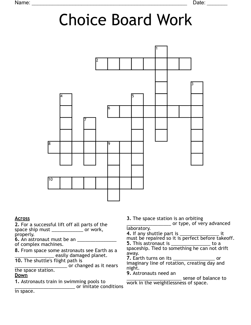 choice assignment crossword