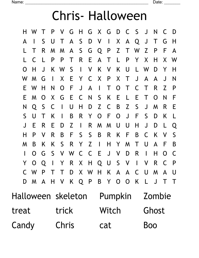 Chris- Halloween Word Search