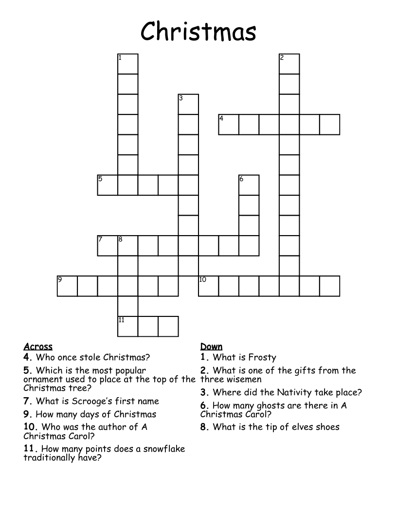 Christmas Crossword WordMint