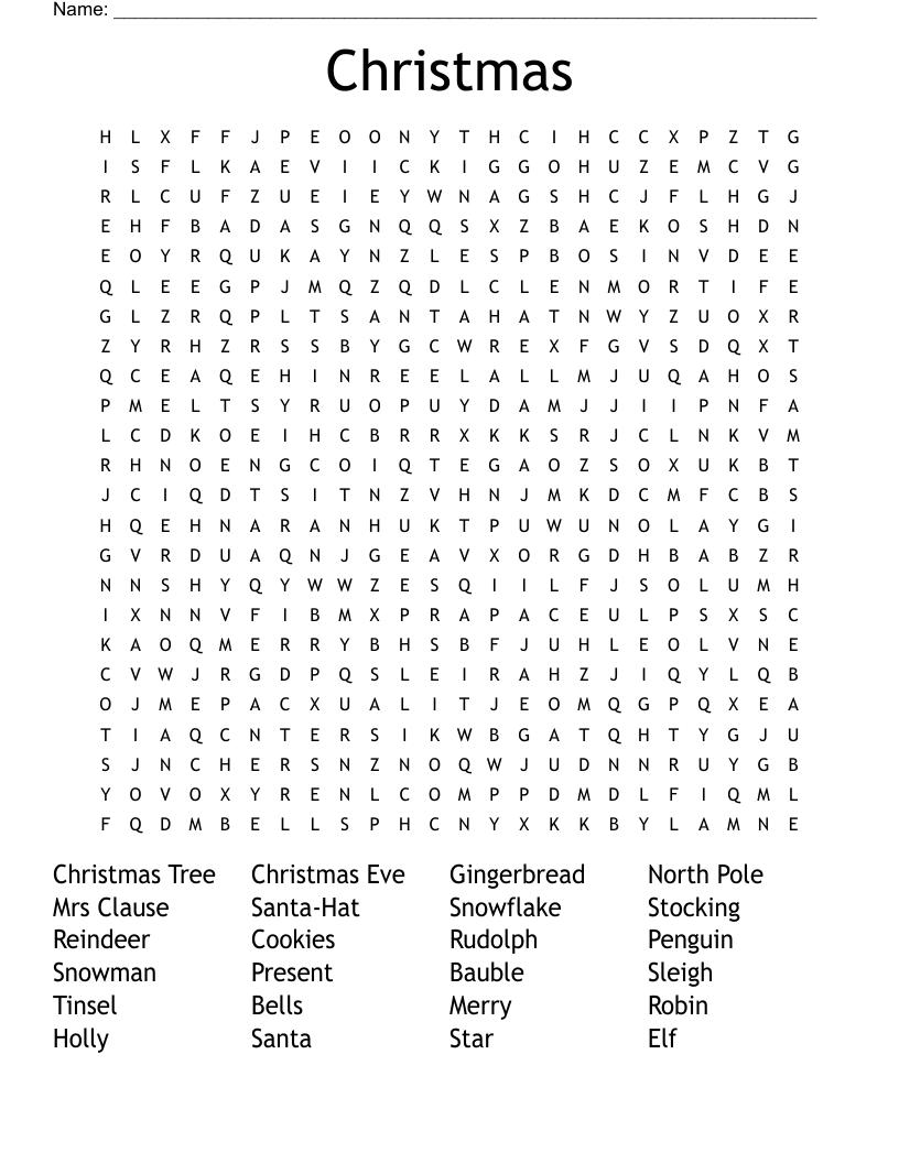 Christmas Word Search