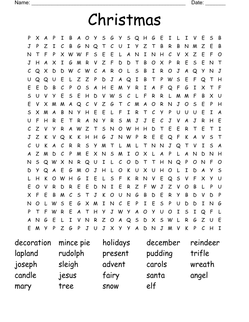 Christmas Word Search