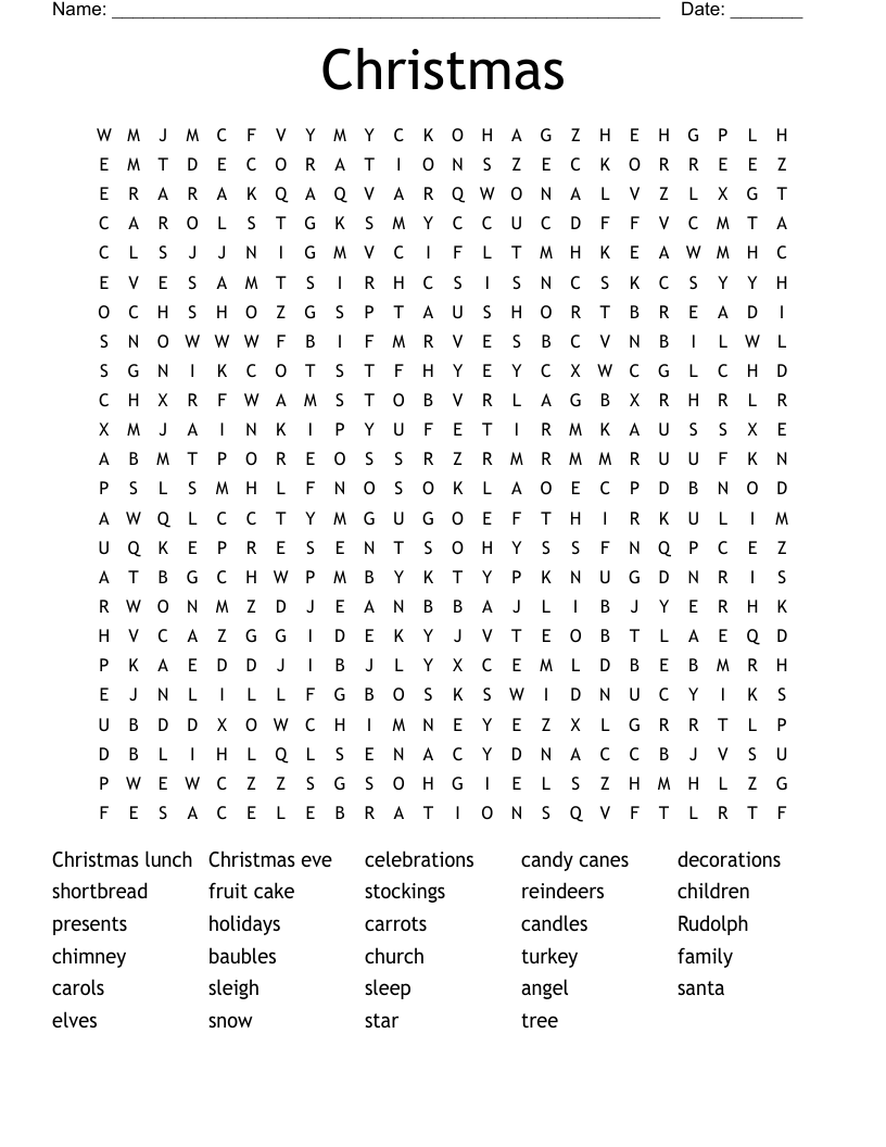 Christmas Word Search
