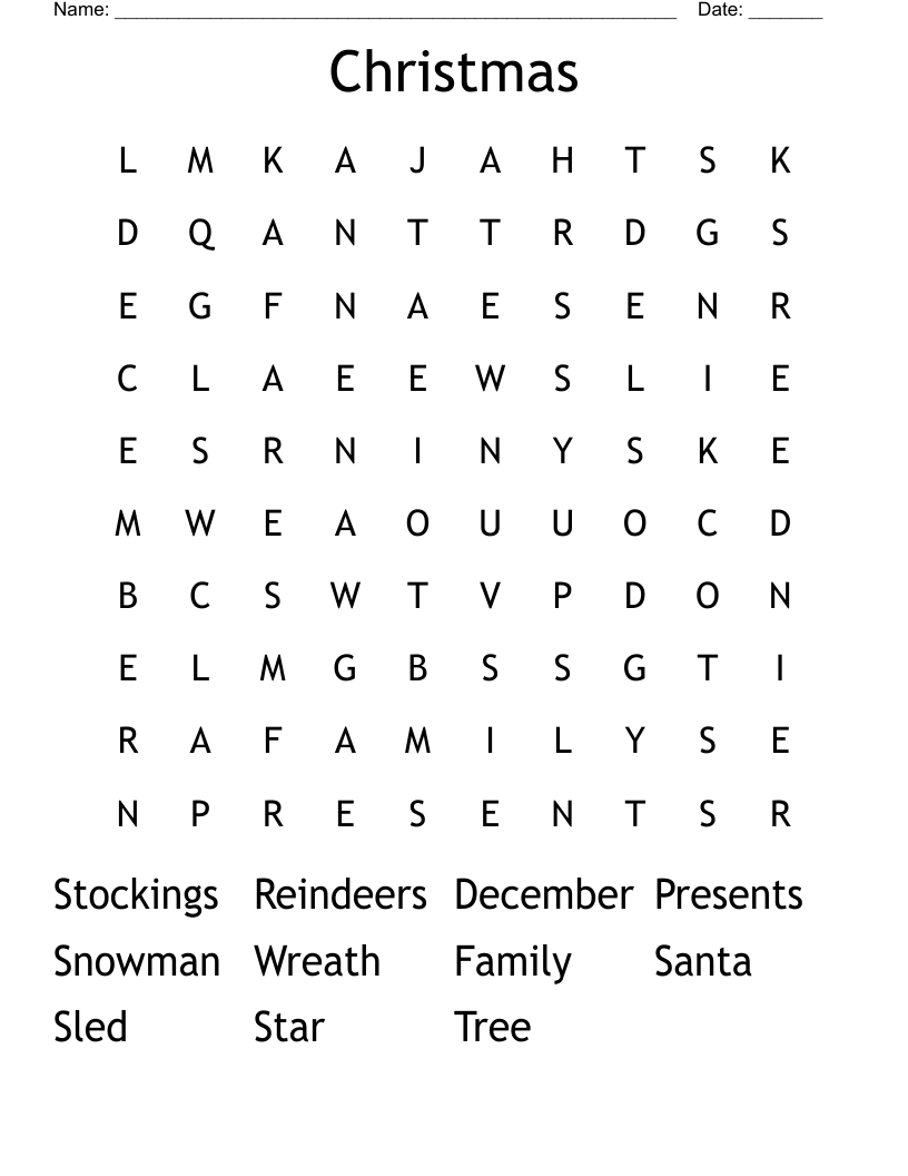 Christmas Word Search