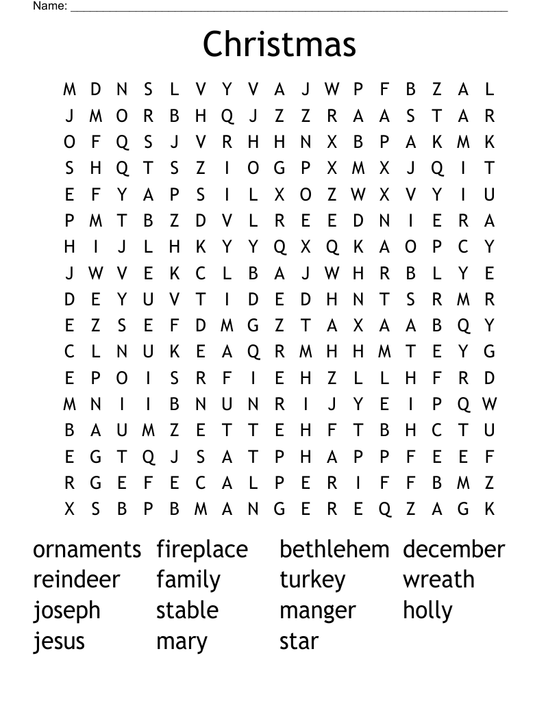 Christmas Word Search