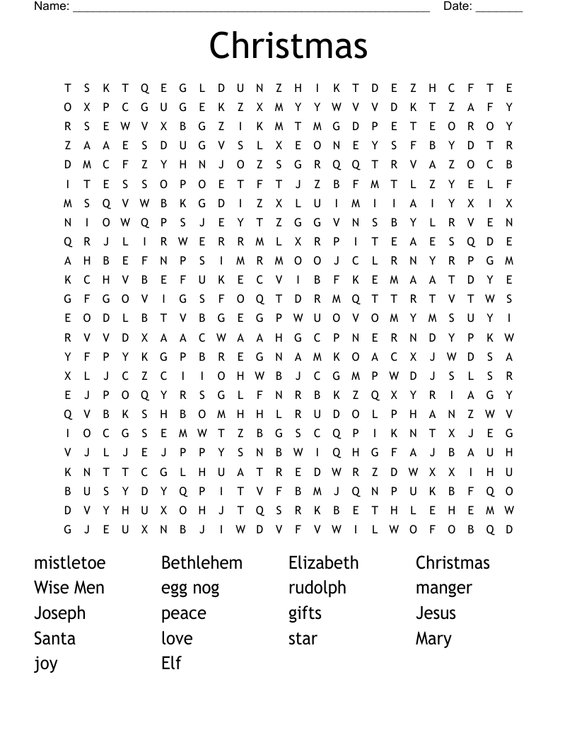Christmas Word Search
