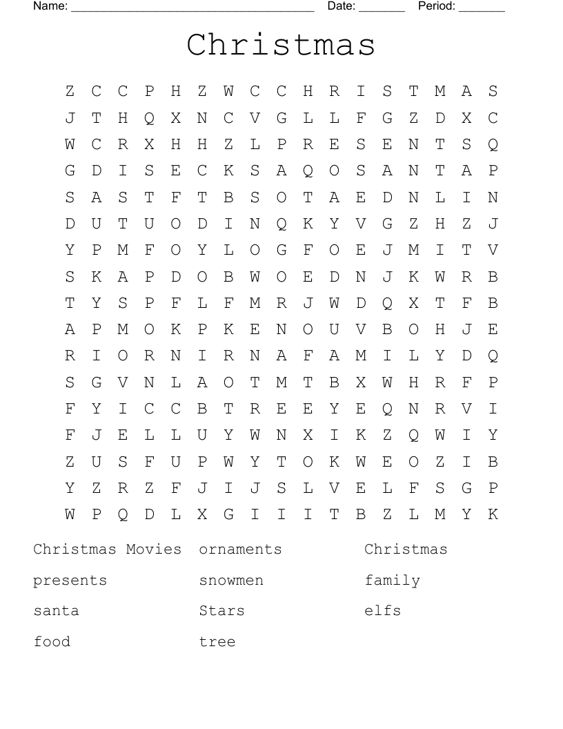 Christmas Word Search