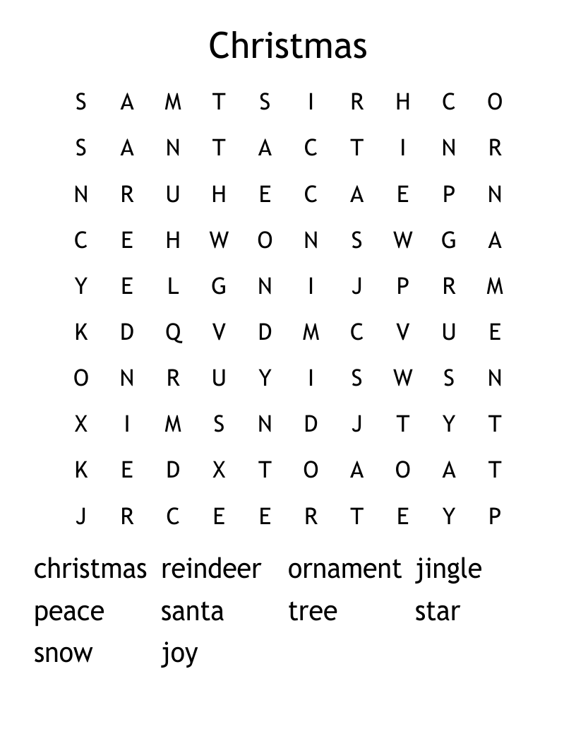 Christmas Word Search