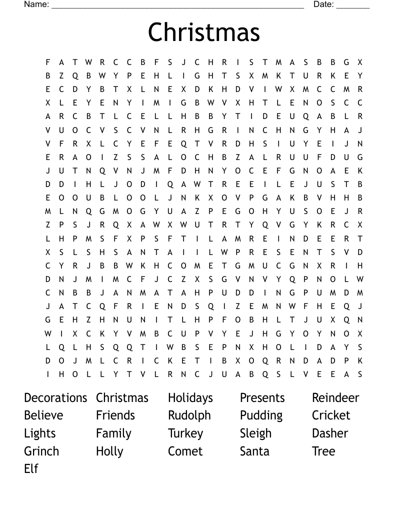 Christmas Word Search