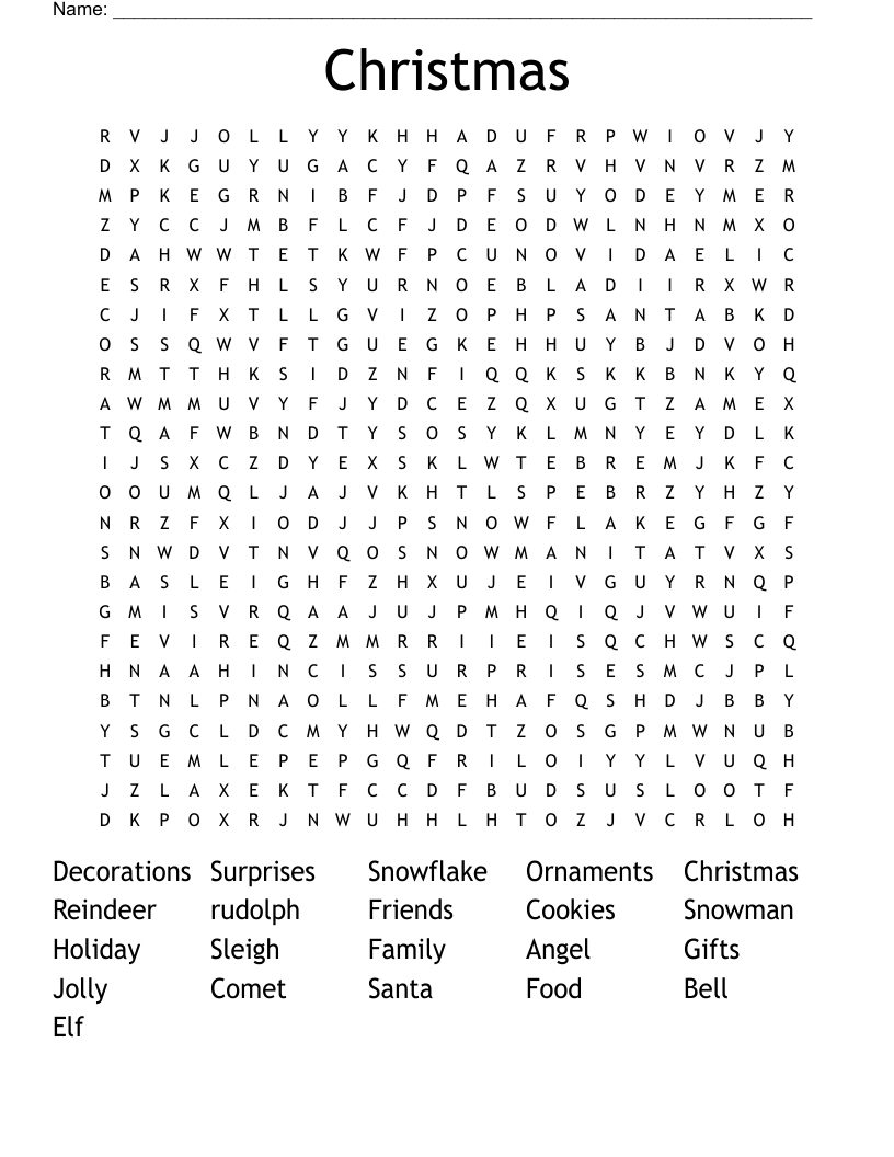 Christmas Word Search
