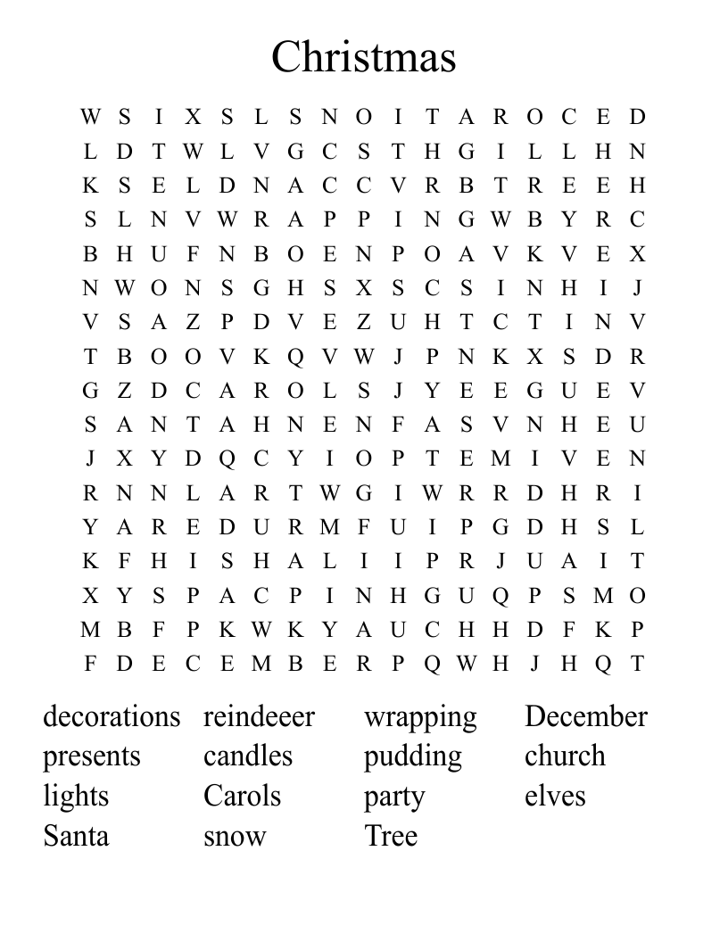 Christmas Word Search