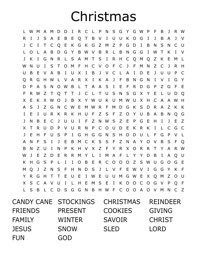 Christmas Word Search