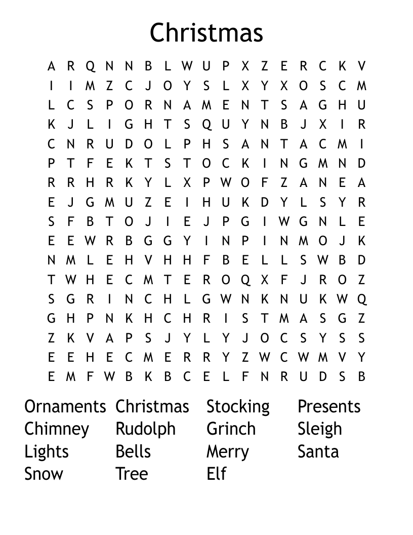 Christmas Word Search