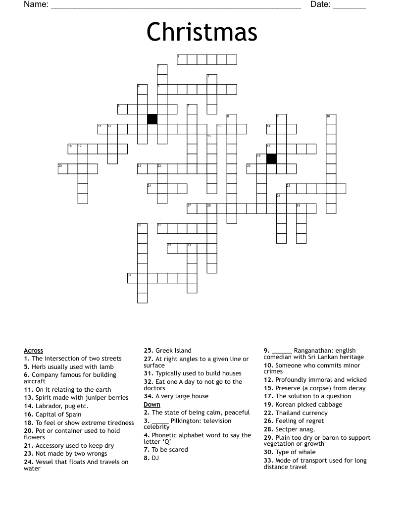 Christmas Crossword