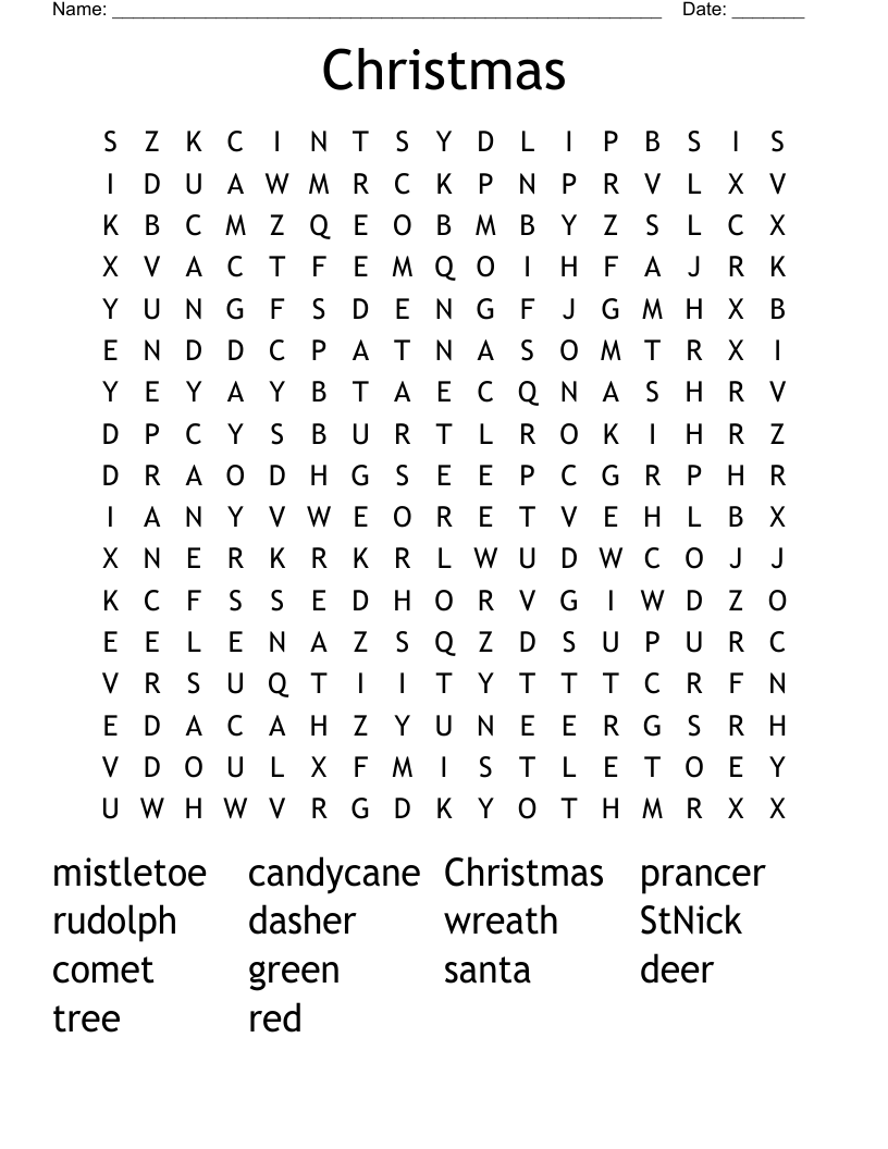 Christmas Word Search