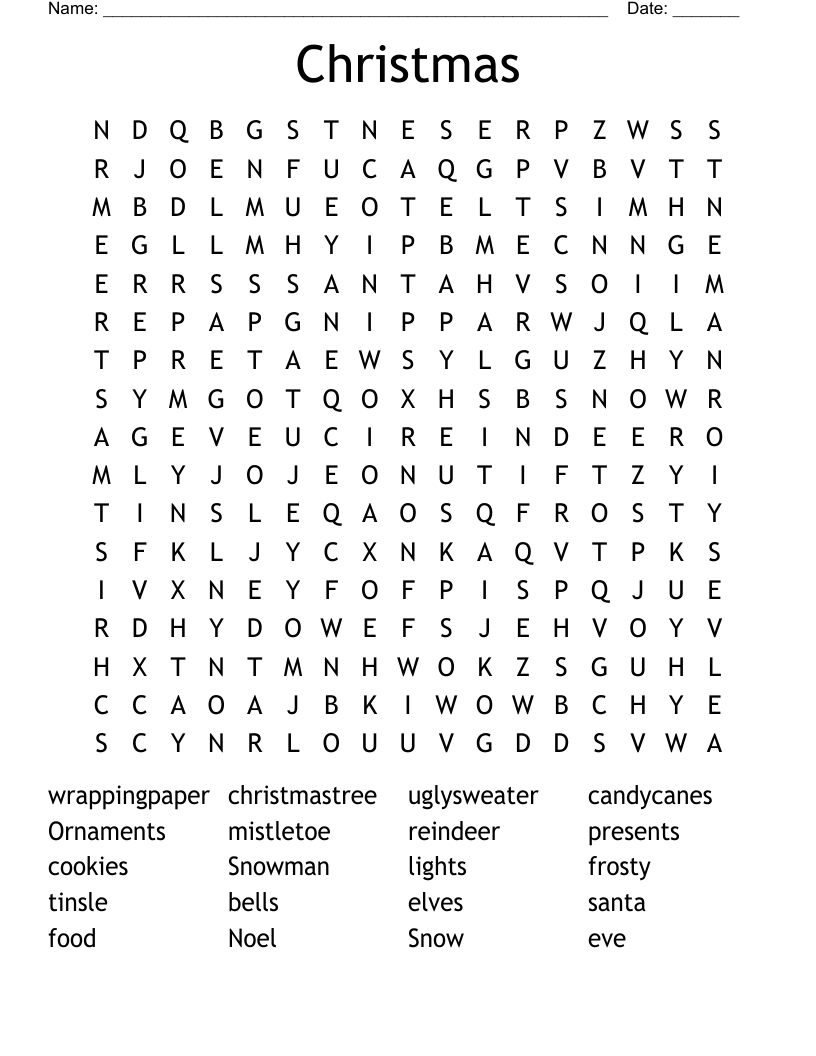 Christmas Word Search