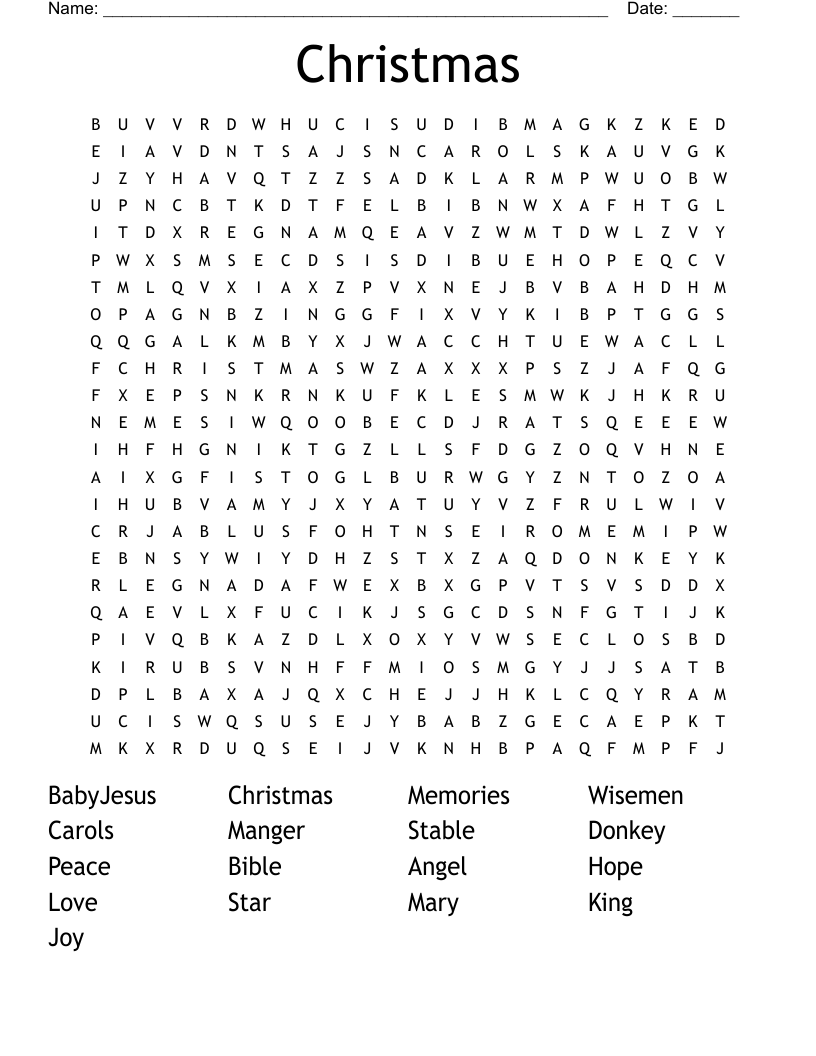 Christmas Word Search