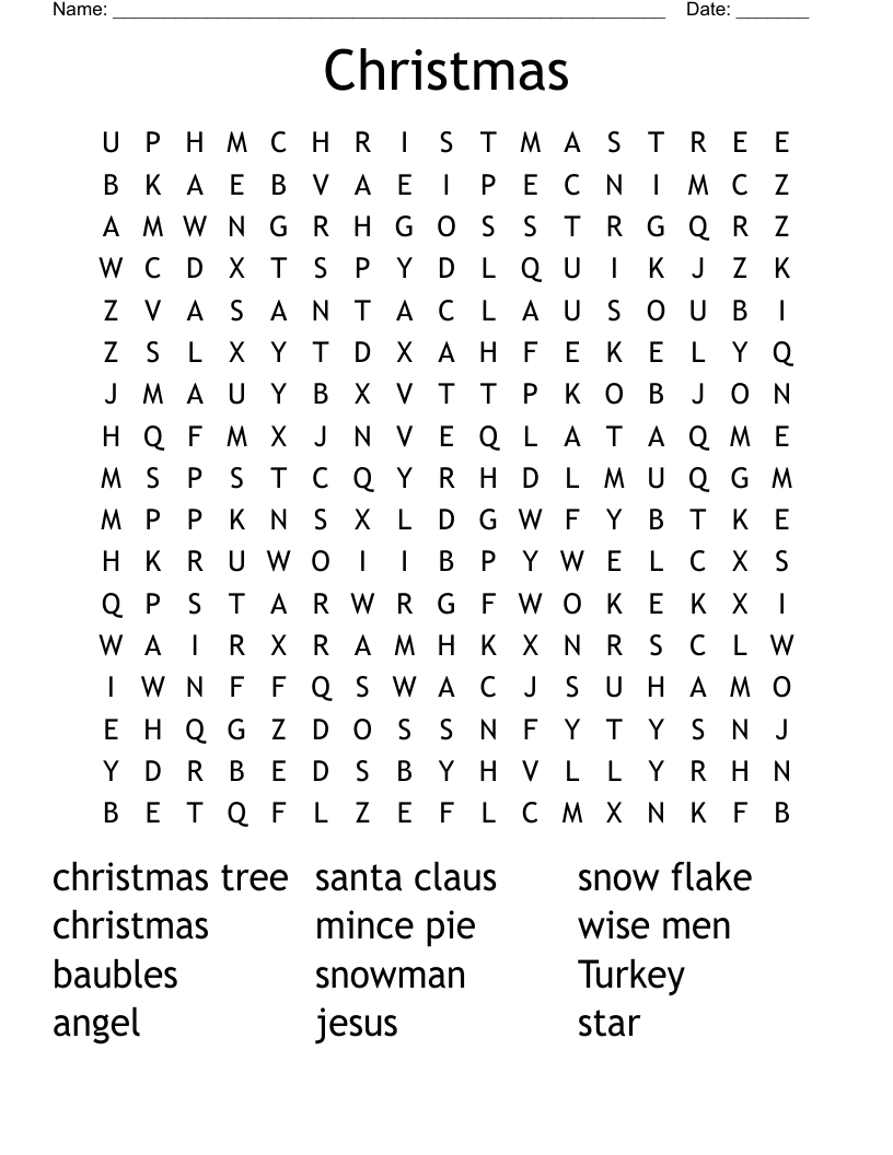 Christmas Word Search