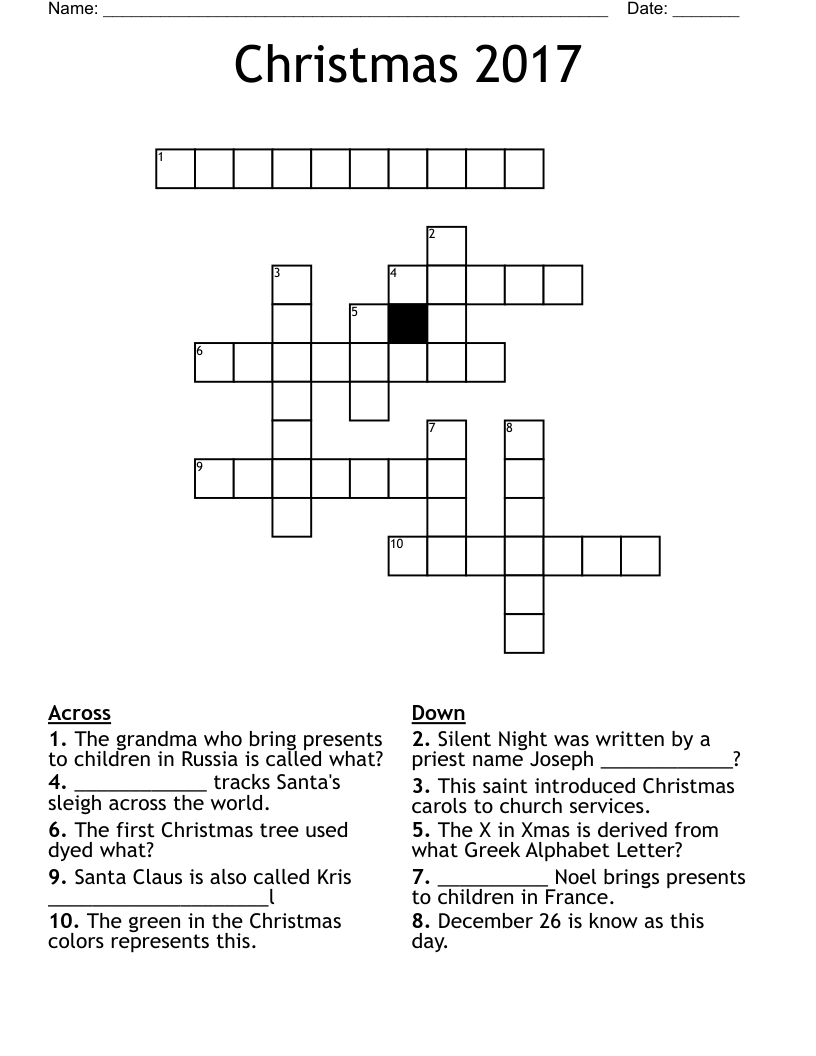 Christmas 2017 Crossword