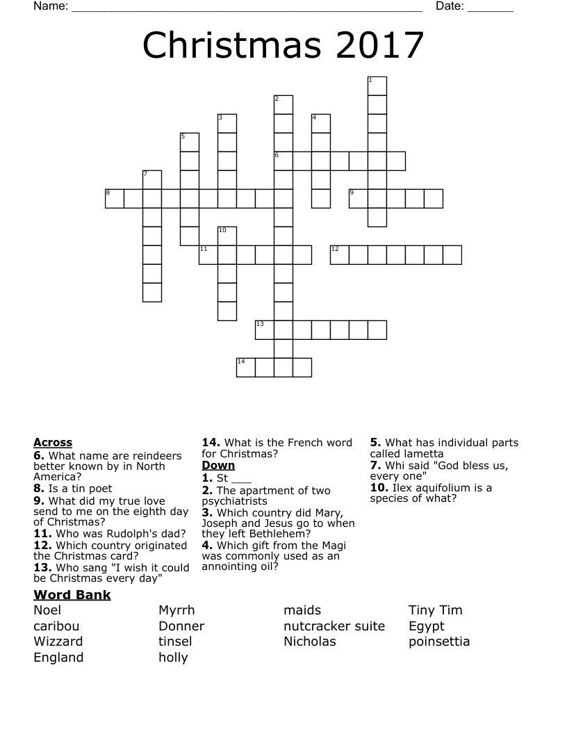 Christmas 2017 Crossword