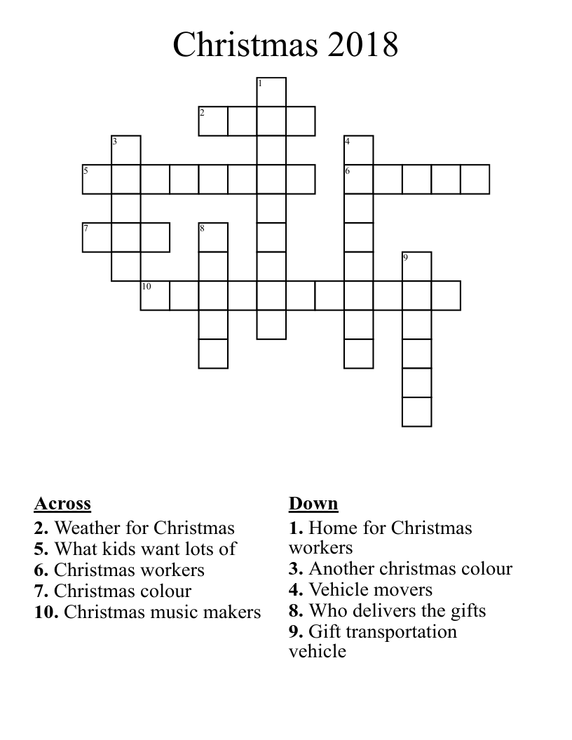 Christmas 2018 Crossword