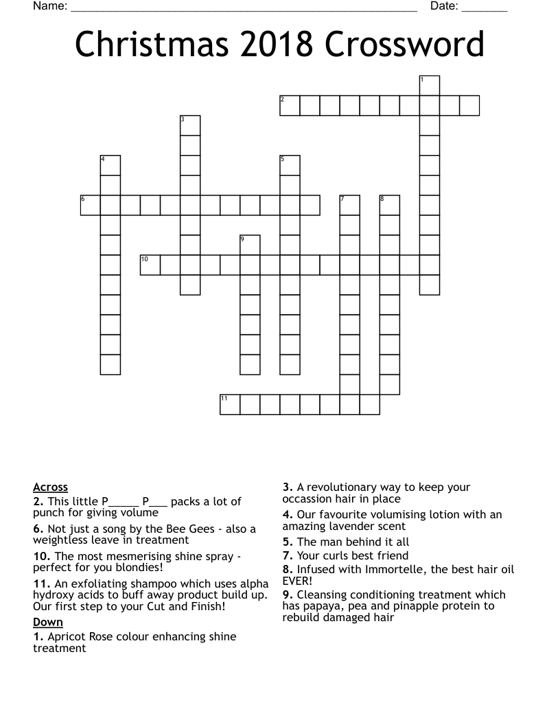 Christmas 2018 Crossword