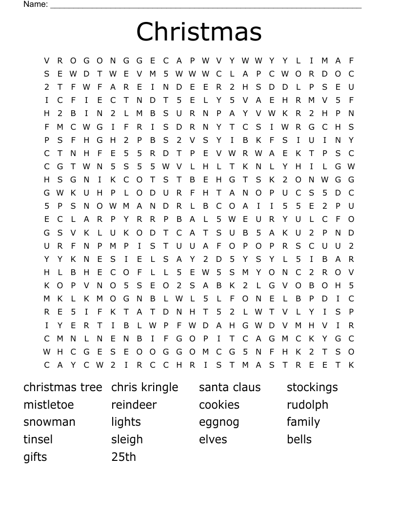 Christmas Word Search