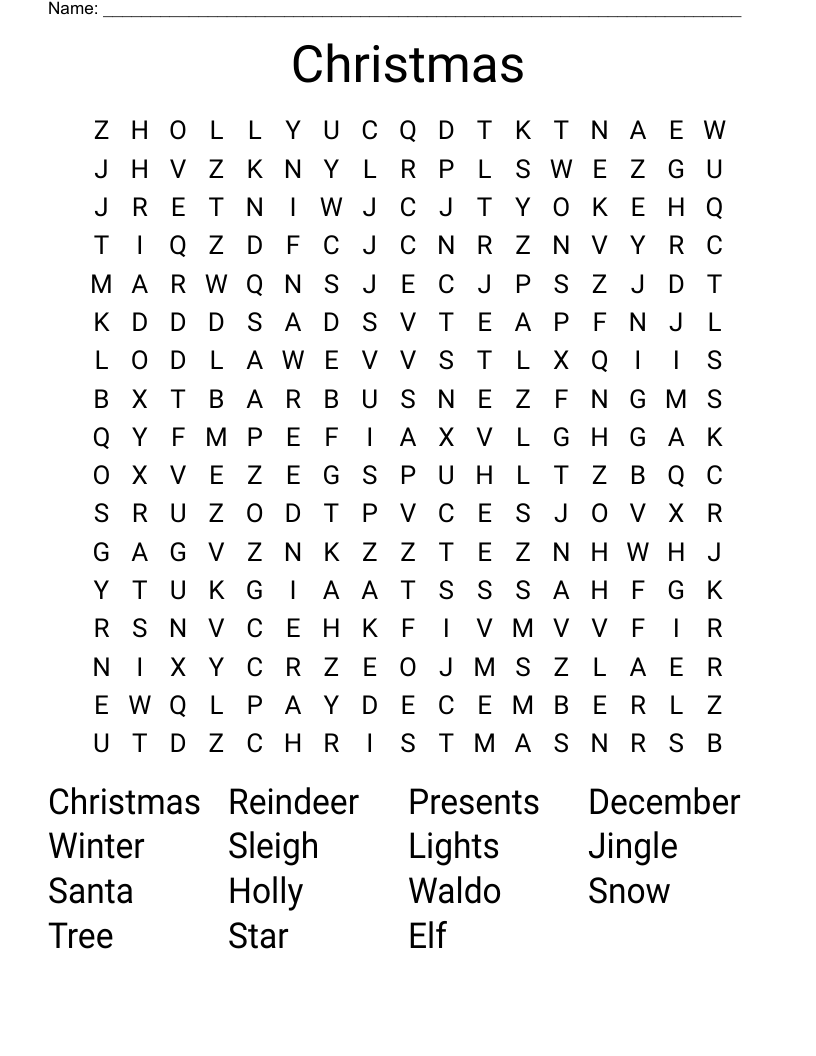 Christmas Word Search