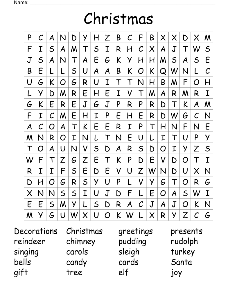 Christmas Word Search