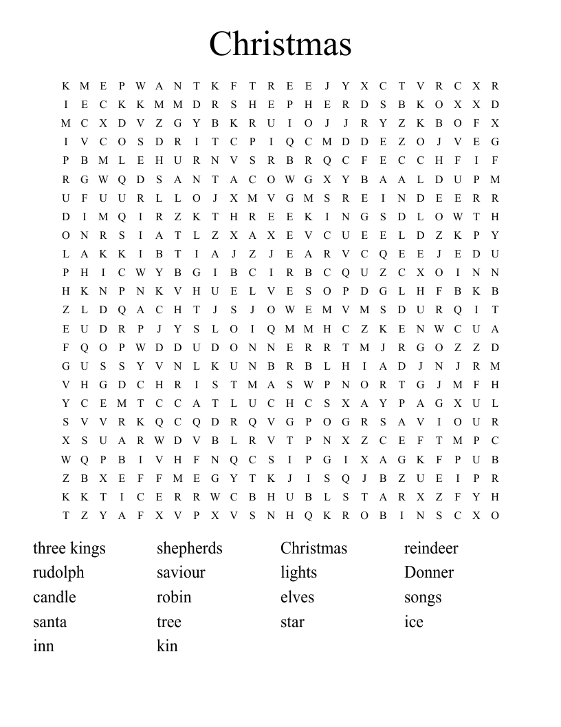 Christmas Word Search
