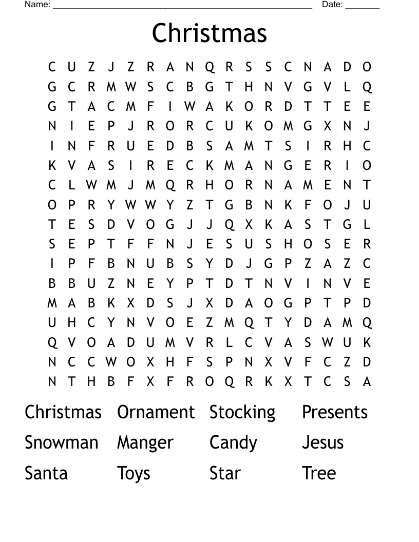 Christmas Word Search