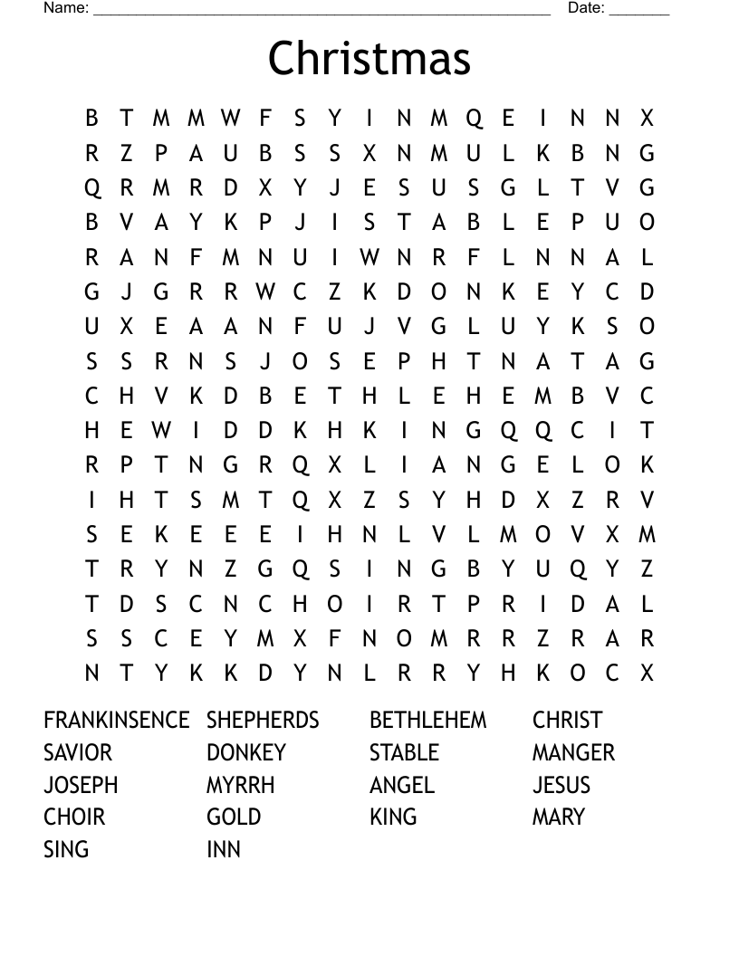 Christmas Word Search