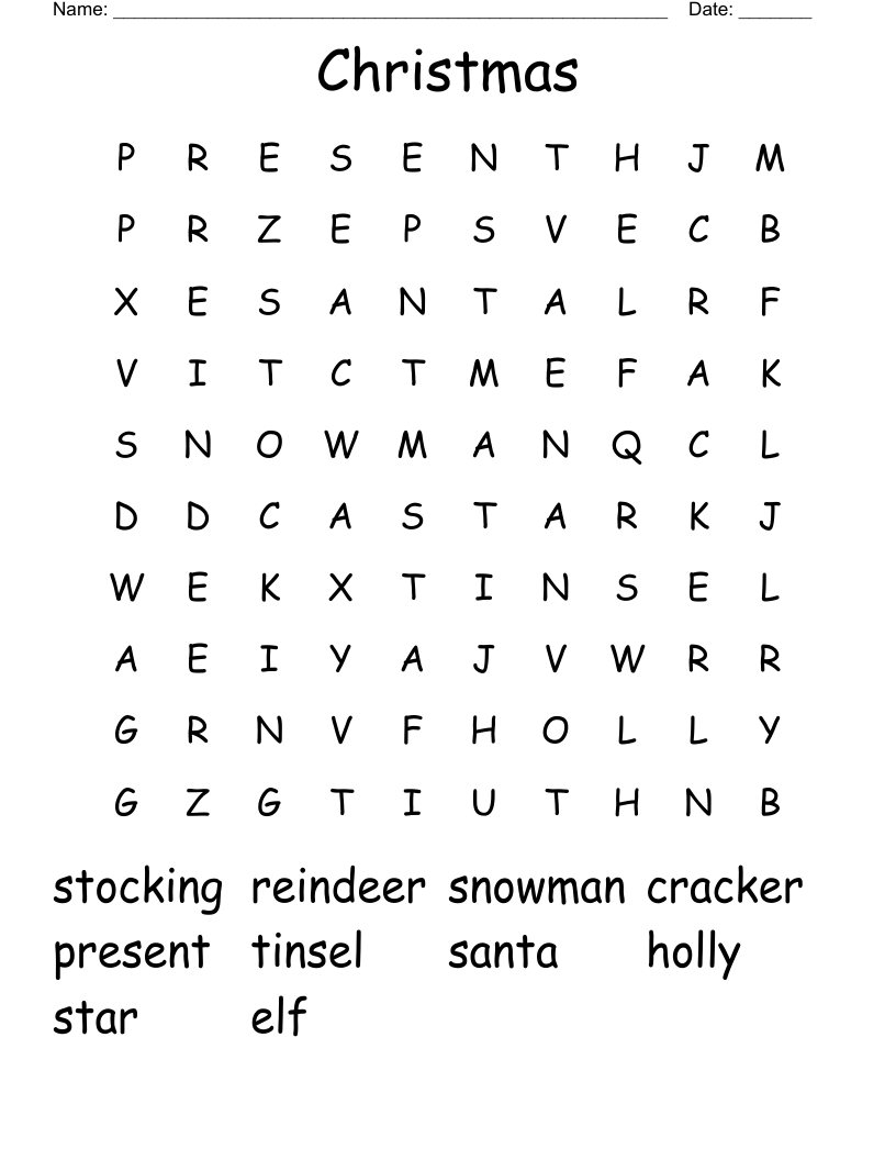 Christmas Word Search