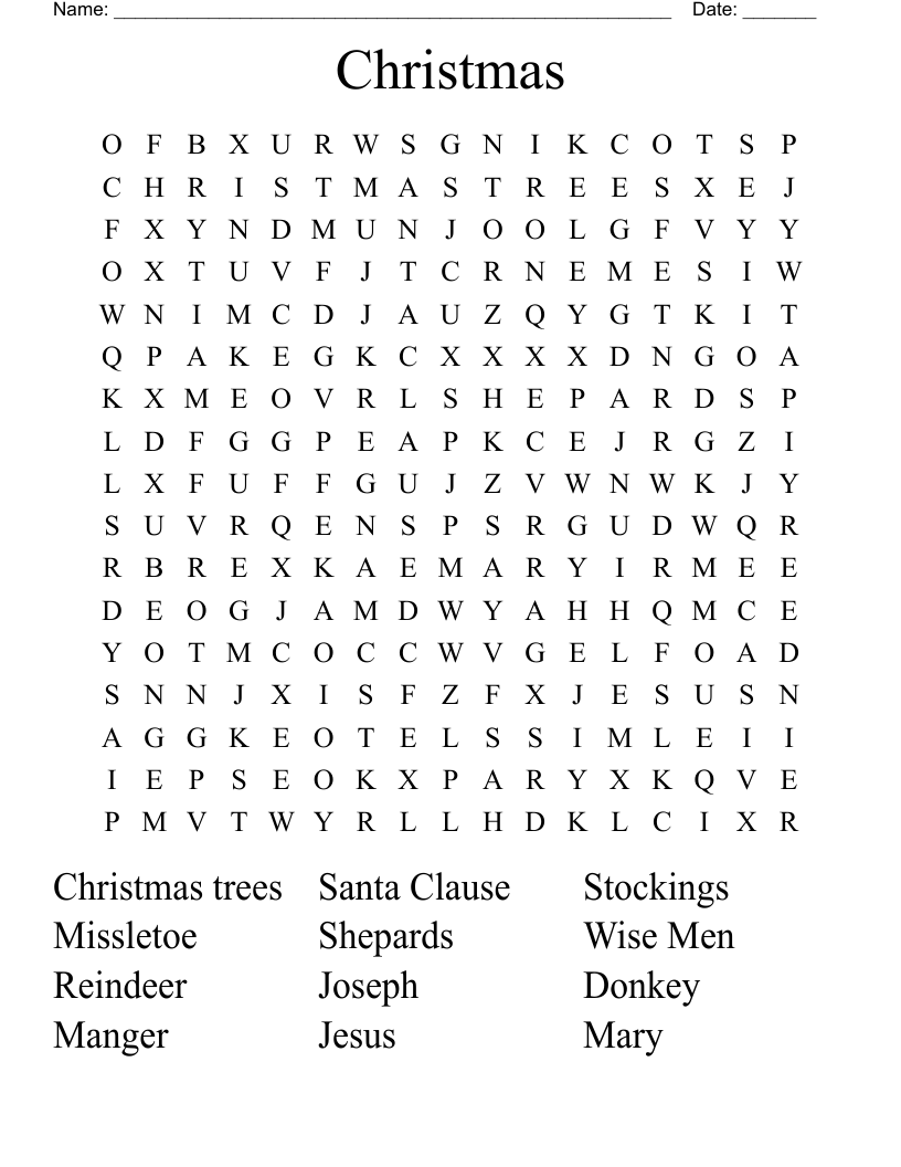 Christmas Word Search