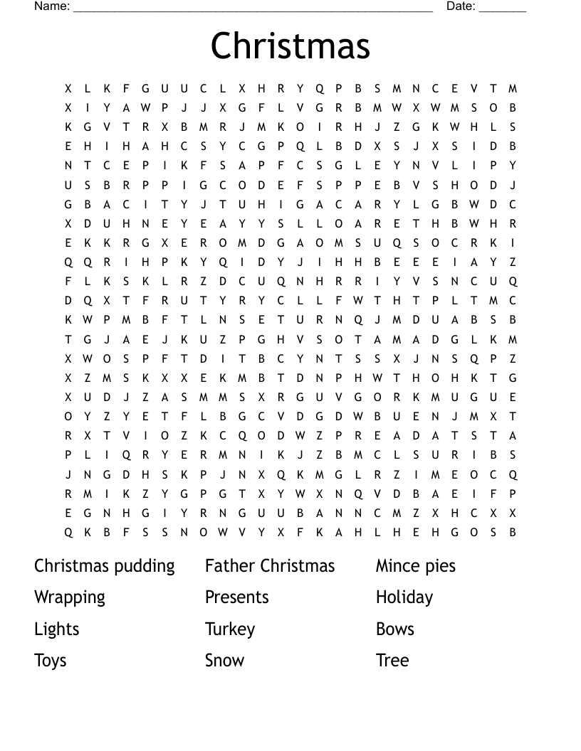 Christmas Word Search