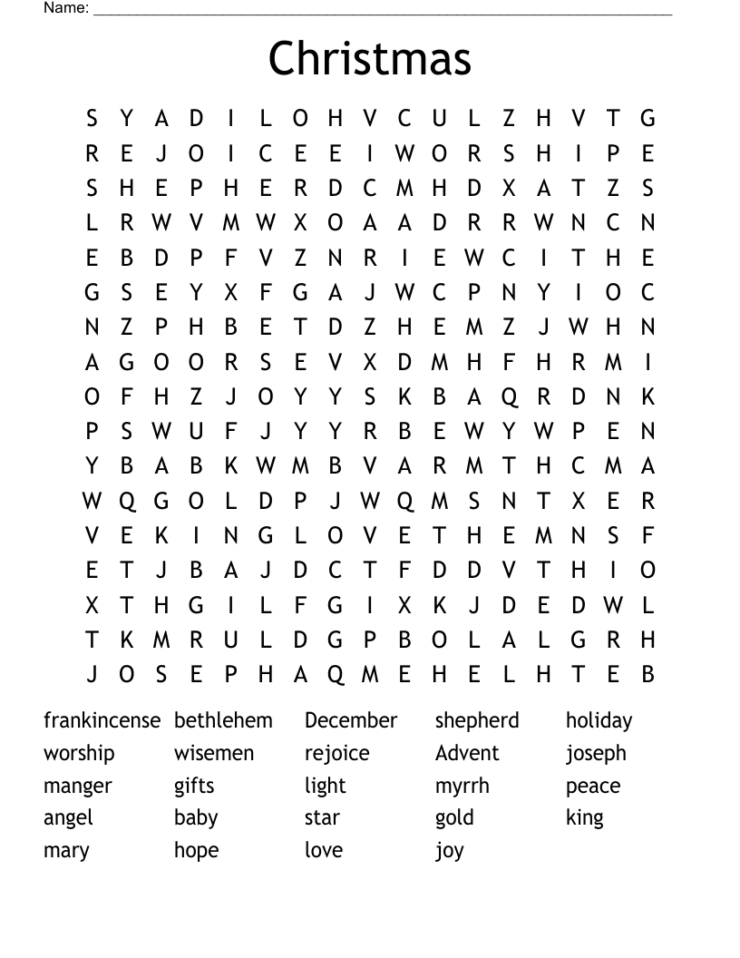 Christmas Word Search