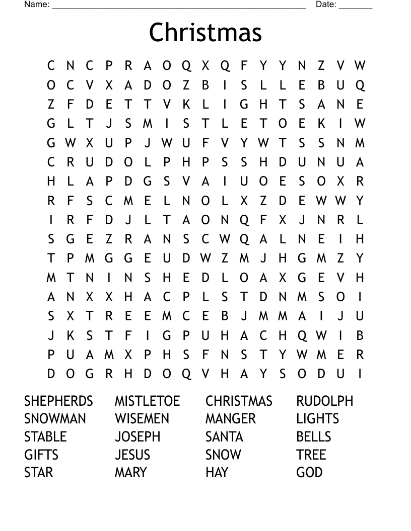 Christmas Word Search