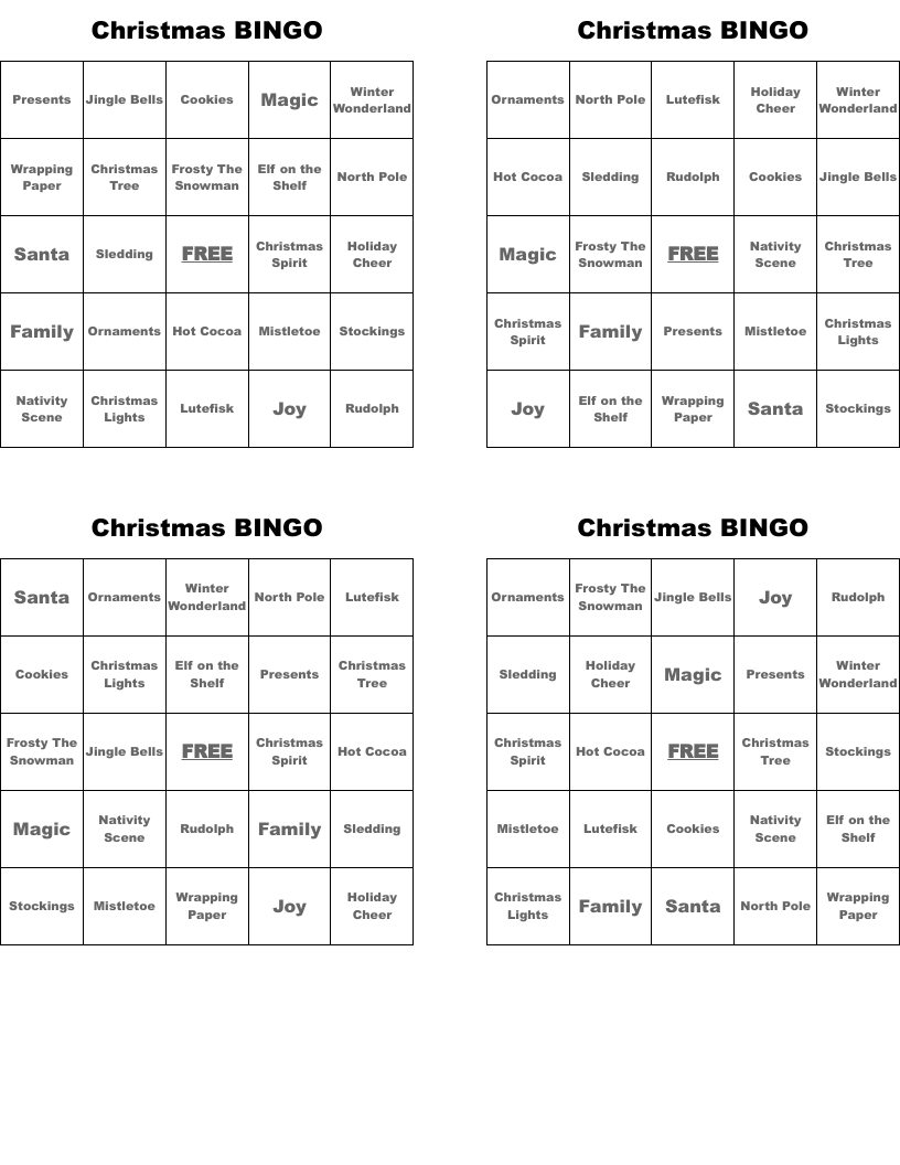 Christmas BINGO