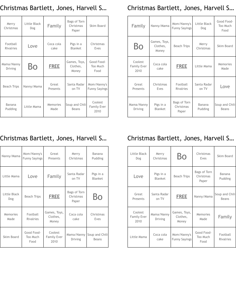 Christmas Bartlett, Jones, Harvell Style