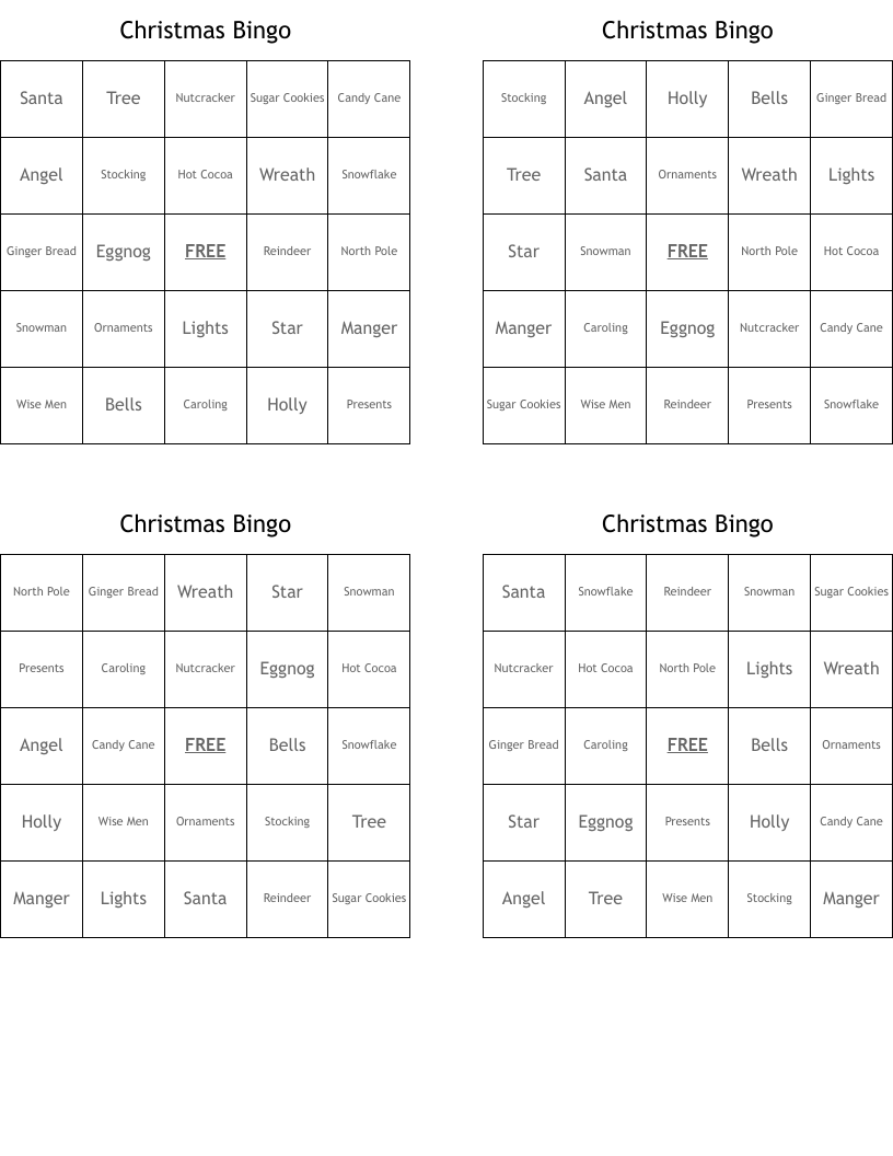 Christmas Bingo