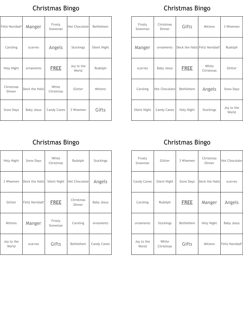 Christmas Bingo